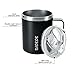 BJPKPK 2 pcs Insulated Coffee Mug, 14oz Insulated Tumbler with Lid, Stainless Steel Coffee Cups with Splash Proof Lid-Black