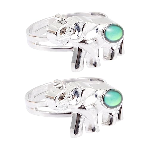 Bague thermochromique changeant de couleur : duo de bagues d'humeur en alliage de zinc