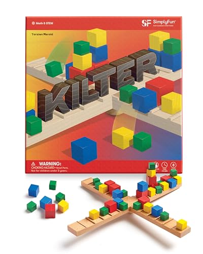 SimplyFun Kilter - The Educational Game of Levers & Motion - Irresistible Game & Hilarious Family Fun with an Introduction to Physics & Predicting Outcomes - Kids Game - 2 to 4 Players - Ages 8 & Up