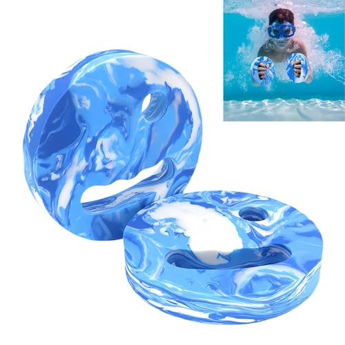 ARREBOL 2 Pack Swim Training Discs, EVA Foam Aquatic Hand Weights for Pool Fitness, Hydro Resistance Workouts & Beginner, Floating Swimming Accessories
