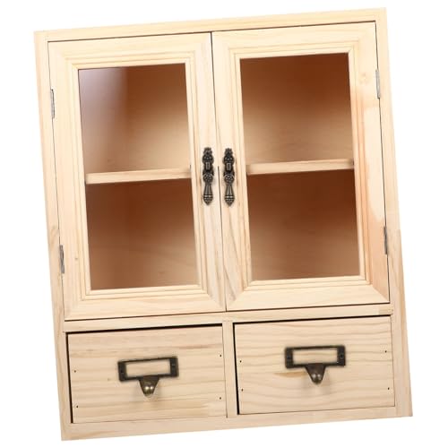 Organizador de escritorio de madera beige IMIKEYA mueble vintage 2