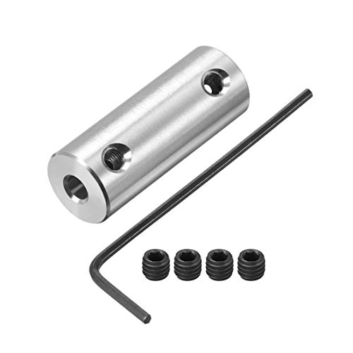 sourcing map - sourcing map Accouplement d'arbre L26xD10 Moteur Roue Coupleur Rigide Connecteur avec Clé À Tête Hexagonale 3mm à 3.17mm