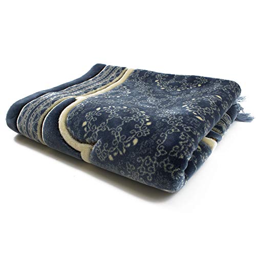 Modefa-Turkish-Islamic-Prayer-Rug-Soft-Velvet-Janamaz-Praying-Carpet-Comfortable-Muslim-Praying-Mat-for-Men-Women-Ramadan-or-Eid-Gift-with-Kufi-Prayer-Cap-Elegant-Swirl-Blue