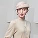 Women Wool Felt Ribbon French Fashion Vintage Millinery Beret Hats Top Cap Ladies Party Wedding Fedoras Chapeau Light Camel