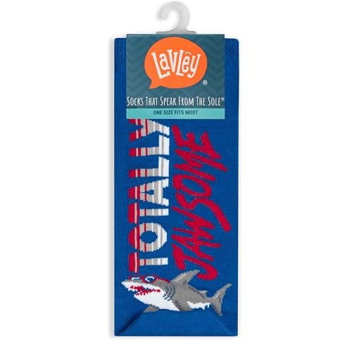 Lavley Totally Jawsome Shark Socks - Cool Funny Gift for Animal Lovers - One Size for Men and Women