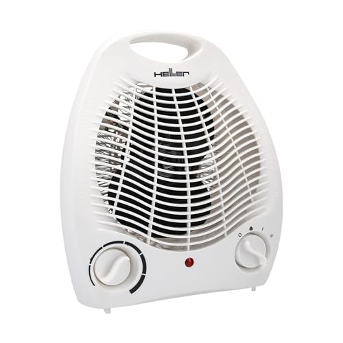 HELLER HL706 Heizlüfter klein | 2000W | elektrische Heizung mit Thermostat | 2 Heizstufen + Kaltstufe | Frostwächter | Elektroheizung kompakt
