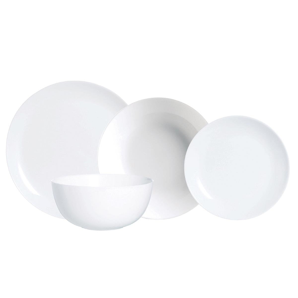 Luminarc Diwali Vajilla Opal 19 Piezas - 6 Personas Opal Apto Microondas Apto Frigorífico Reciclable