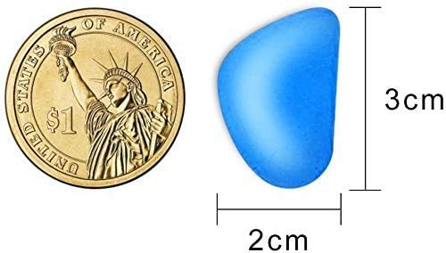 Fane Glow In The Dark Rocks, 100 Pcs Glow Pebbles, Glow In The Dark Pebbles By Light & Solar Energy, Outdoor Decorative Luminous Stone For Sidewalks, Gardens, & Swimming Pools Blue 0.8''-1.2'' #TOP5