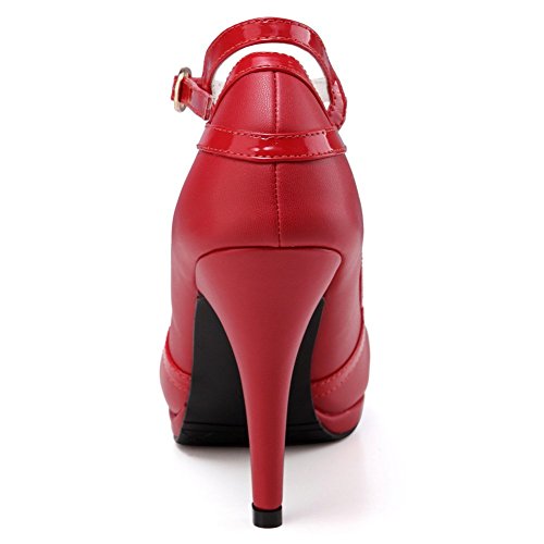 getmorebeauty Women's Vintage Retro Black and White Ankle Strappy Buckle Dress High Heels4