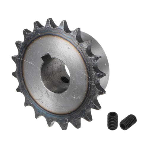 QUARKZMAN ISO/DIN 06B-1 Rollenkettenrad B-Typ, 20 mm Bohrung, 3/8 Teilung, A3-Stahl Einzelstrang-Rollenkettenrad gehärtet, 20 Zähne