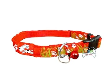 PSK PET MART Adjustable Soft Nylon Cartoon Printed Collar for Puppies & Kitten, Medium