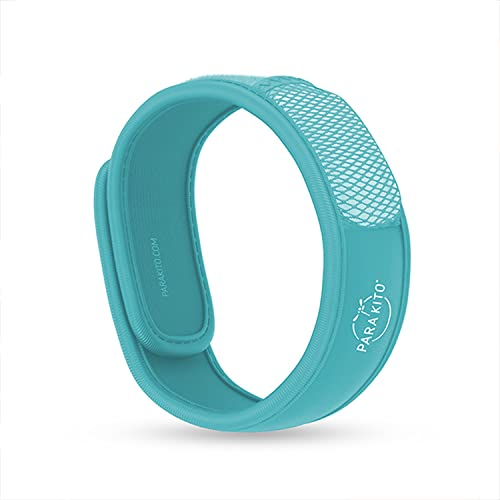 PARA'KITO Mosquito Insect & Bug Protection Wristband - Mosquito Stickers, Bug Spray Alternative Essentials for Beach, Camping, Desert Hiking - Natural Essential Oils (Turquoise)