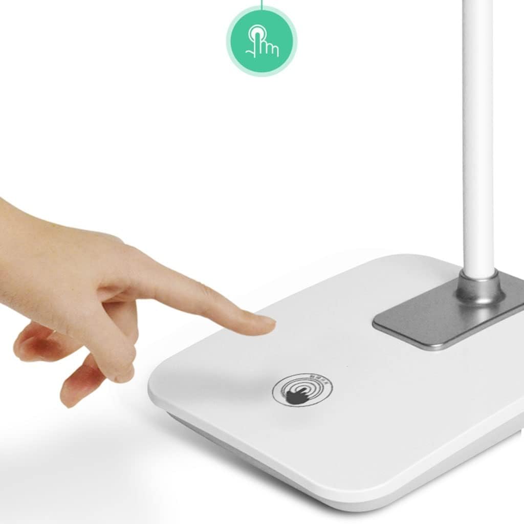 YYDS Desk lamp Abs Eye Protection Desk Lamp Rechargeable Reading Lamp with Memory Function for Bedroom (Size: 34 * 24 * 7.5 cm) Desk Light (Color : White)