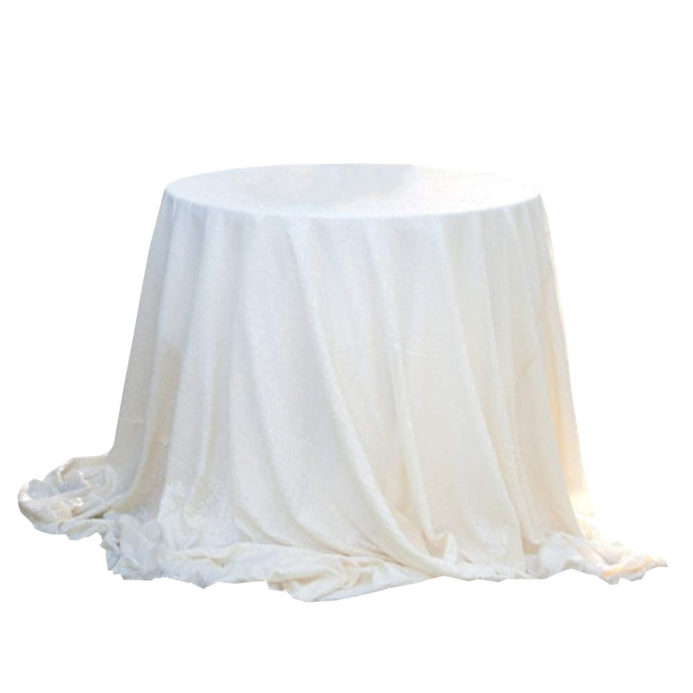 " Pailletten Tischtuch Tischdecke Tischläufer Tischwäsche für Hochzeit Party Geburtstage Weihnachten Event- (Rund, Rechteck), Weiß, 30x305cm