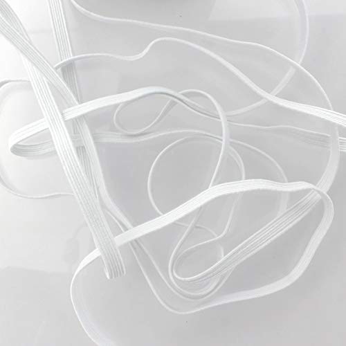 1/4" Width Skinny Elastic Band - Braided Cord - Soft Elastic Bands For Sewing, Mask Ear Loops - Headbands, Crafts -White 25 Yards - 2 Day Shipping Available From Usa (Kansas) Warehouse #TOP1