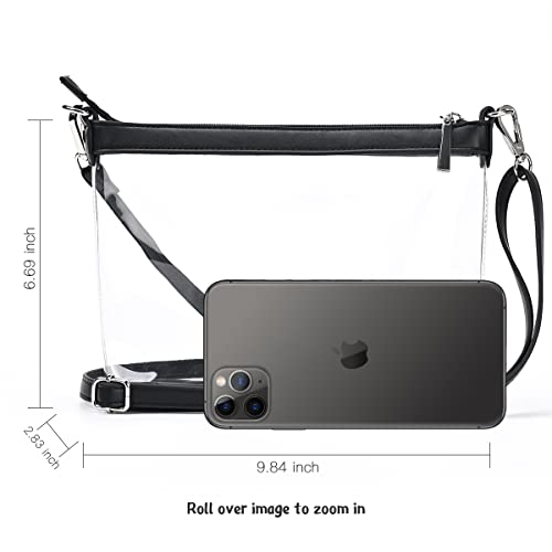 GM LIKKIE Clear Cross Body Bag, Clear Zipper Purses for Women, Stadium Approved Women Shoulder Handbag3