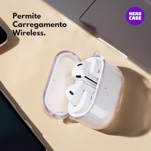 NERDCASE, Capa de Silicone Transparente Compatível com Galaxy Buds 3 e 3 Pro, Proteção Premium