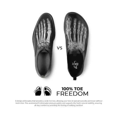 Image of BAER SuperStride Formal Shoes for Men Genuine Leather Barefoot Footwear Wide Toe Box Office Wear Helps Reduce Foot Discomfort & Toe Compression with Premium Comfortable Oxford Footwear Design