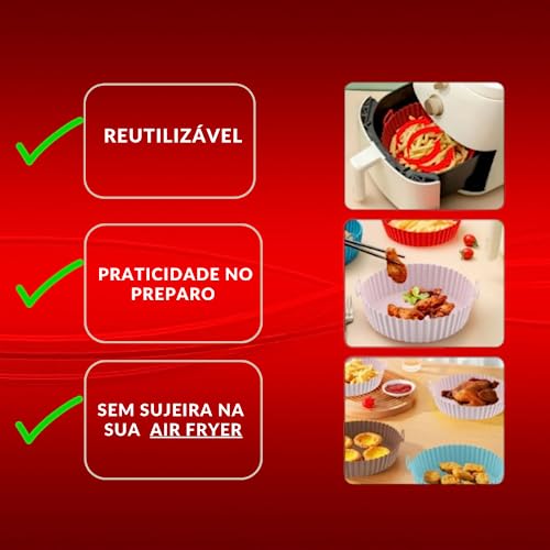Forma Forro Para Air Fryer De Silicone Cesto Reutilizavel E Antiaderente Marca Ynk Shop