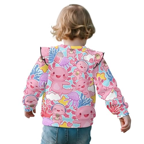 Toddler Long Sleeve Shirts Girl Cute Ruffle Graphic Sweatshirts Soft Fall Clothes for Girls 1-8 Years2