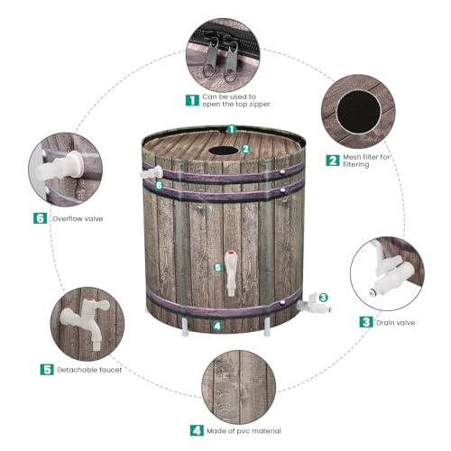 Kinobo RB100 Rain Barrel,50 Gallon Collapsible Rainwater Collection thumb #3