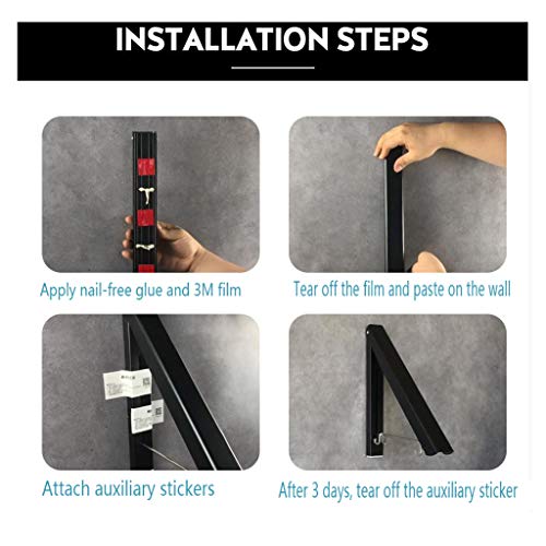 Laundry Rack, Wall Mounted Clothes Airer Washing Line Coat Shirt Dryer Folding/Pull out Wall Hanger Space Saving Clothes Cupboard Storage 2 Pcs - Image 7