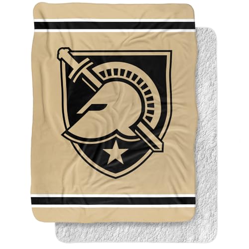 US Military Academy Blanket, 60"x80" Primary Logo Stripes Silky Touch Sherpa Back Super Soft Throw Blanket