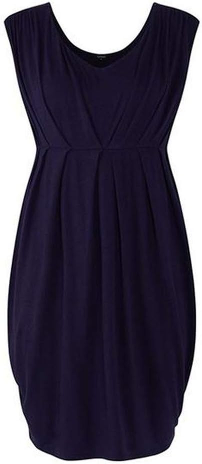 POLG Fashion Maternity Clothes Pregnant Women Sleeveless Bodycon Dress Sexy Solid Color Pregnancy Female Plus (Navy, S)