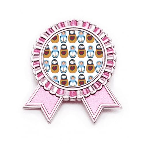 Broche poupée russe rose métal bijoux fantaisie femme taille M