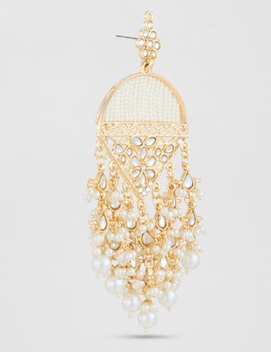 Image of Rubans Chandbali Earrings Gold Plated Kundan Jewellery Gift for Women & Girls