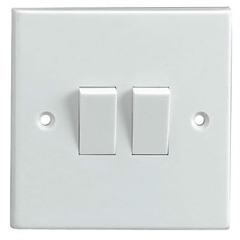 Double Wall Switch & Back Box Pattress. 2 Gang 2 Way Switched Electrical