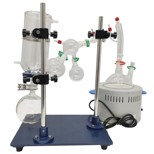 HQHAOTWU Short-Range Molecular Distillation Apparatus 2L Distillation Apparatus Lab Glassware Distillation Set LED Display PID Temperature Control for Lab Thermal Separation Process 110V