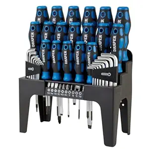 Draper 81294 Driver Set Plus Stand - Blue (44-Piece)