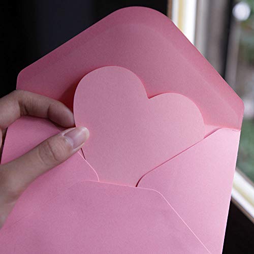 Bubbley 48-Pack Blank Heart Shaped Cutout Diy Greeting Cards For Valentine's Day And Anniversary, Envelopes Included, 3 Colors, 4 X 6 Inches #TOP3