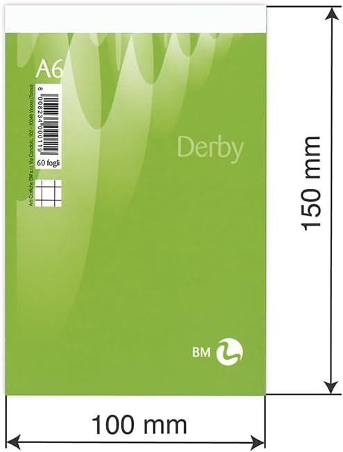 BM BeMore Notes Derby 0100011 Notes Pad Metallic Dot A6 Size 5 mm Squares 5 mm Paper 60 g/m2 Pack of 10