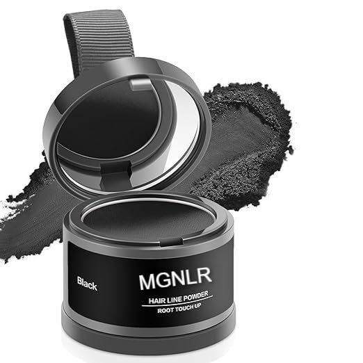 Hairline Shadow Powder 01, Magic Root Cover Up, Root Touch Up, Enhanced Hairline for Women Men, Instantly Conceals Hair Loss, Suitable for All Hair Types (Black, Gram)