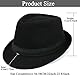 Klassischer Fedora-Hut für Herren, Filz, Manhattan-Gangster-Trilby mit Band, Unisex, strukturierter Trilby-Fedora-Hut (Größe: S), Schwarz2, MEDIUM