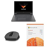 HP Victus AMD Ryzen 5 5600H 16.1 inches(40cm) Gaming Laptop (8GB RAM/512GB SSD/4GB Radeon RX5500M Graphics/Windows 10 Home/MS Office/Mica Silver/2.48 Kg), 16-e0162AX, Black + Mouse + M365 12 Months