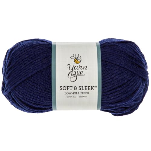 Image of Hobby Lobby Yarn Bee Soft & Sleek Yarn, 405 Navy, Set of 2 | 4 Medium Weight, 100% Low Pill Acrylic, 232 Yards Per Skein