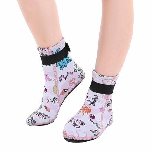 Wdbild Calcetines de buceo para niños, calcetines de agua de playa para niños, calcetines de natación para buceo, esnórquel, surf, deportes acuáticos, estampado, 5