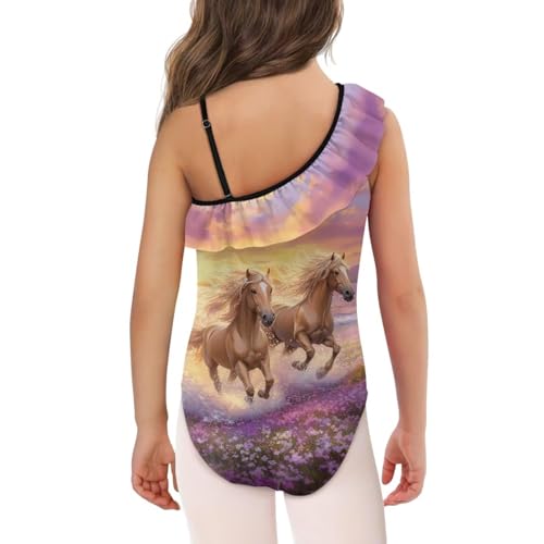 Girls One Piece Bathing Suit Ruffle One Shoulder Cute Swimwear Stretchy Swimsuit for 3-14 Years Little Kids Toddler2