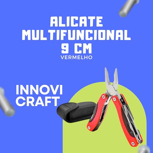 Alicate canivete Multifuncional Suiço Inox INNOVI CRAFT (Vermelho)