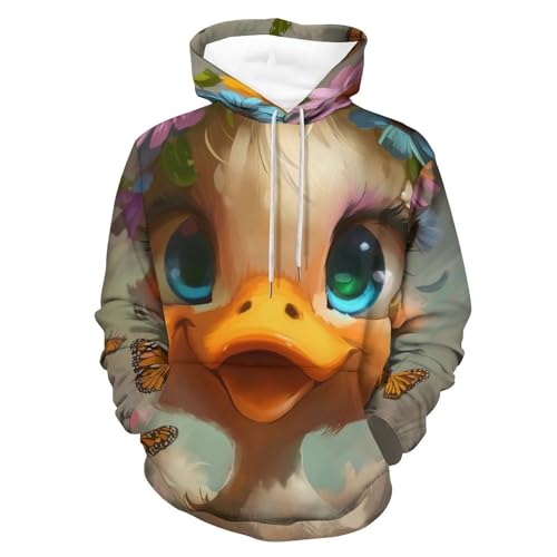 Sweat à capuche fleur papillon canard idéal pour vos sorties