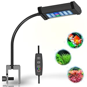 Lominie clamp Aquarium Light, 10W Bar10-Freshwater Nano Mini Fish Tank Clip on Light, Full Spectrum Dimmable LED Planted Light with Timer for Small Plant Fish Tank Aquarium Lighting