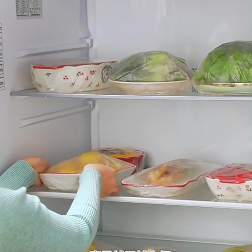 160 pcs Disposable Bowl Covers - Food Cover Stretch Edging, Stretchable Plastic Wrap, Elastic Storage Wraps for Storage Containers, Disposable Fresh Keeping Bag Plastic Cover for Bowl for Family