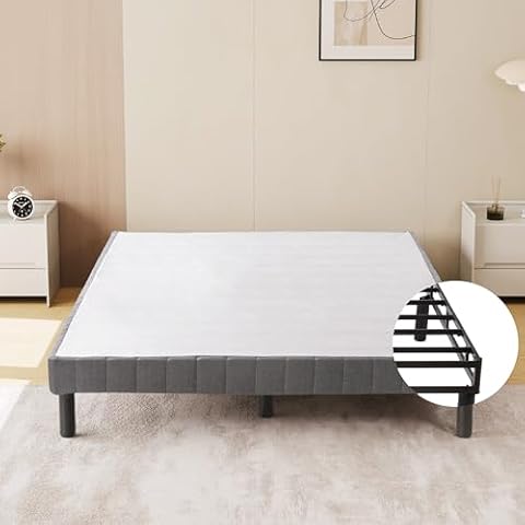Dyonery 11 Inch King Metal Bed Frame, Mattress Foundation, Box Spring Replacement, Steel Slat Platform, Easy Assembly Cover