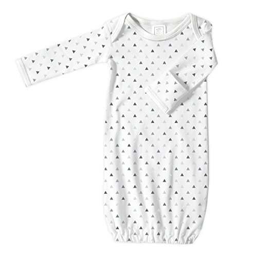 Image of SwaddleDesigns Softest Cotton Baby Pajama Gown with Foldover Mitten Cuffs for Infant Boy and Girl, Newborn, 0-3 Months