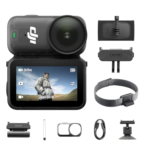 DJI OSMO �i�m�n�C�L���O�L�b�g(128G)�A���^4K/60fps Vlog�J�����A1/1.3�C���`�Z���T�[�t���A143°���C�hFOV�r�f�I�A200���^��A�v���ȃR���e���c�]���A�X�|�[�c�p���CPOV�J��4K�AVlog�B