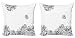 ABAKUHAUS Dalia Fiore Federe Cuscini Set di 2, camomille Springtime, Stampa Digitale Fronte-Retro con Accento Moderno, 60 cm x 60 cm, Grigio Senape