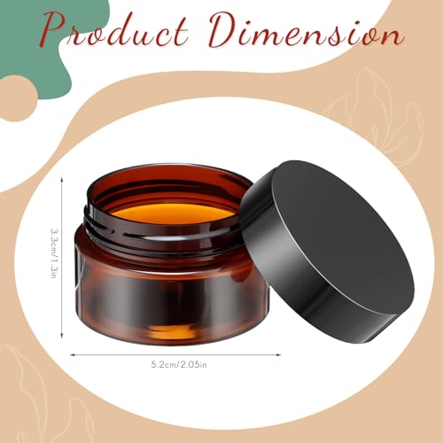 Image of Patelai 4 Pcs Plastic Jars Wide Mouth with Lids,1 Ounce,Amber